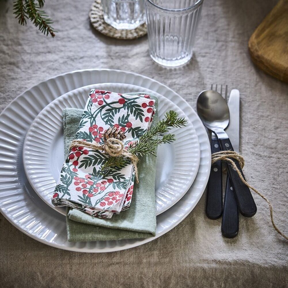 Ikea Vinterfint Paper Napkins Set of 30 Christmas Berry 905.811.36 Fast Ship - Picture 2 of 4